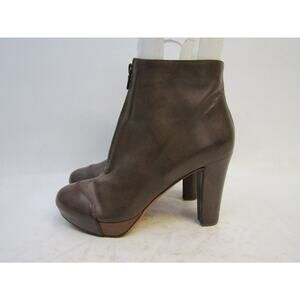 Robert Del Carlo Womens Size 40 EUR Brown Leather Zip Ankle Fashion Boots Bootie